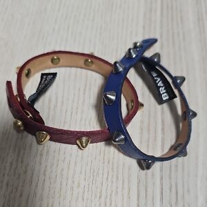 BRAVE Spike Bracelet Set in Burgundy and Navy